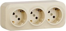 Розетка с заземлением накладная Legrand Quteo 3-м. шторки слоновая кость картинка